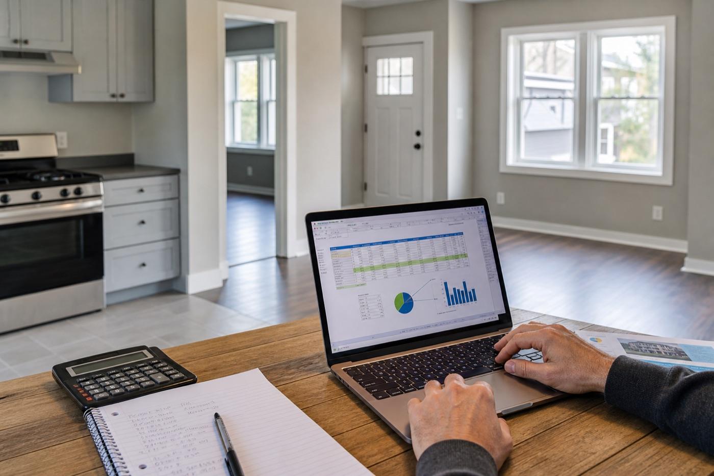 Investor reviewing property cash flow for a small multifamily loan
