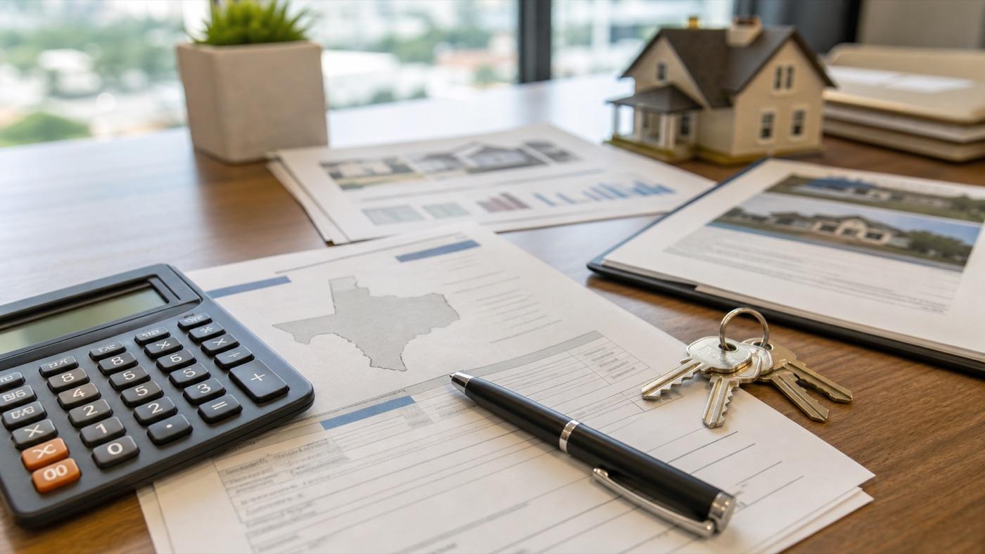 Loan documents and house keys for a Texas private money lending file