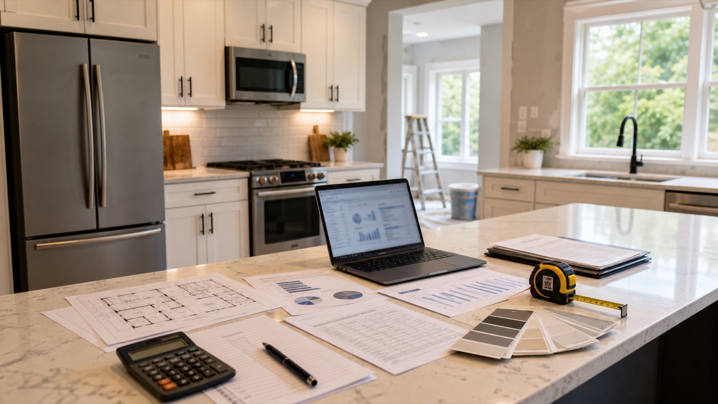 Renovated rental property interior used in bridge loan fix and flip planning