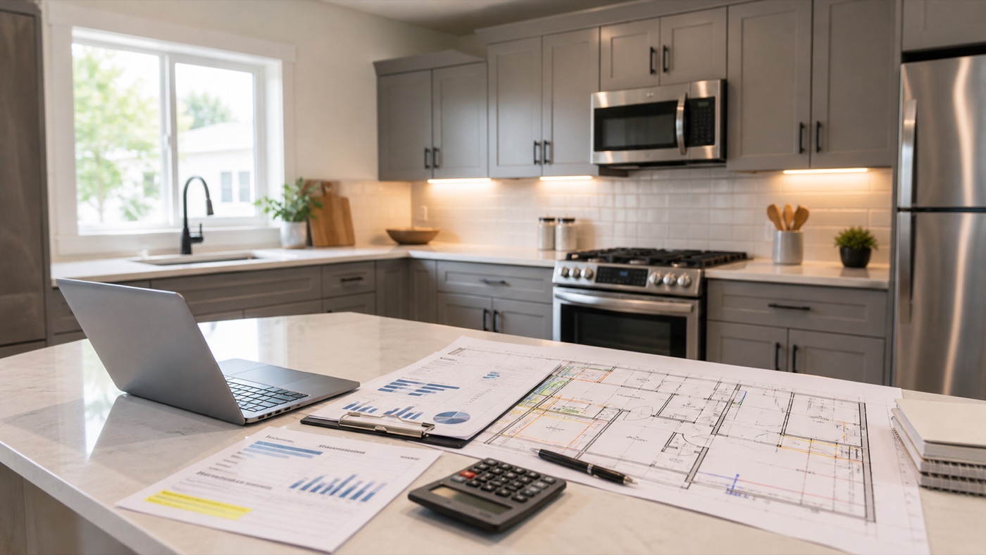 Renovated rental property interior used in bridge loan requirements planning