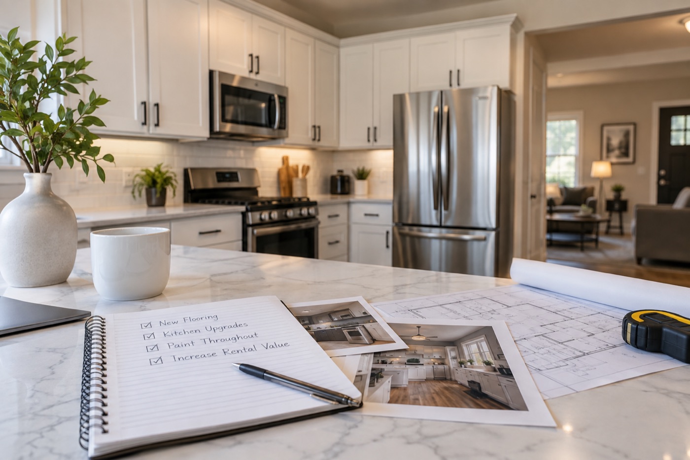 Renovated rental property interior used in bridge loan maryland planning